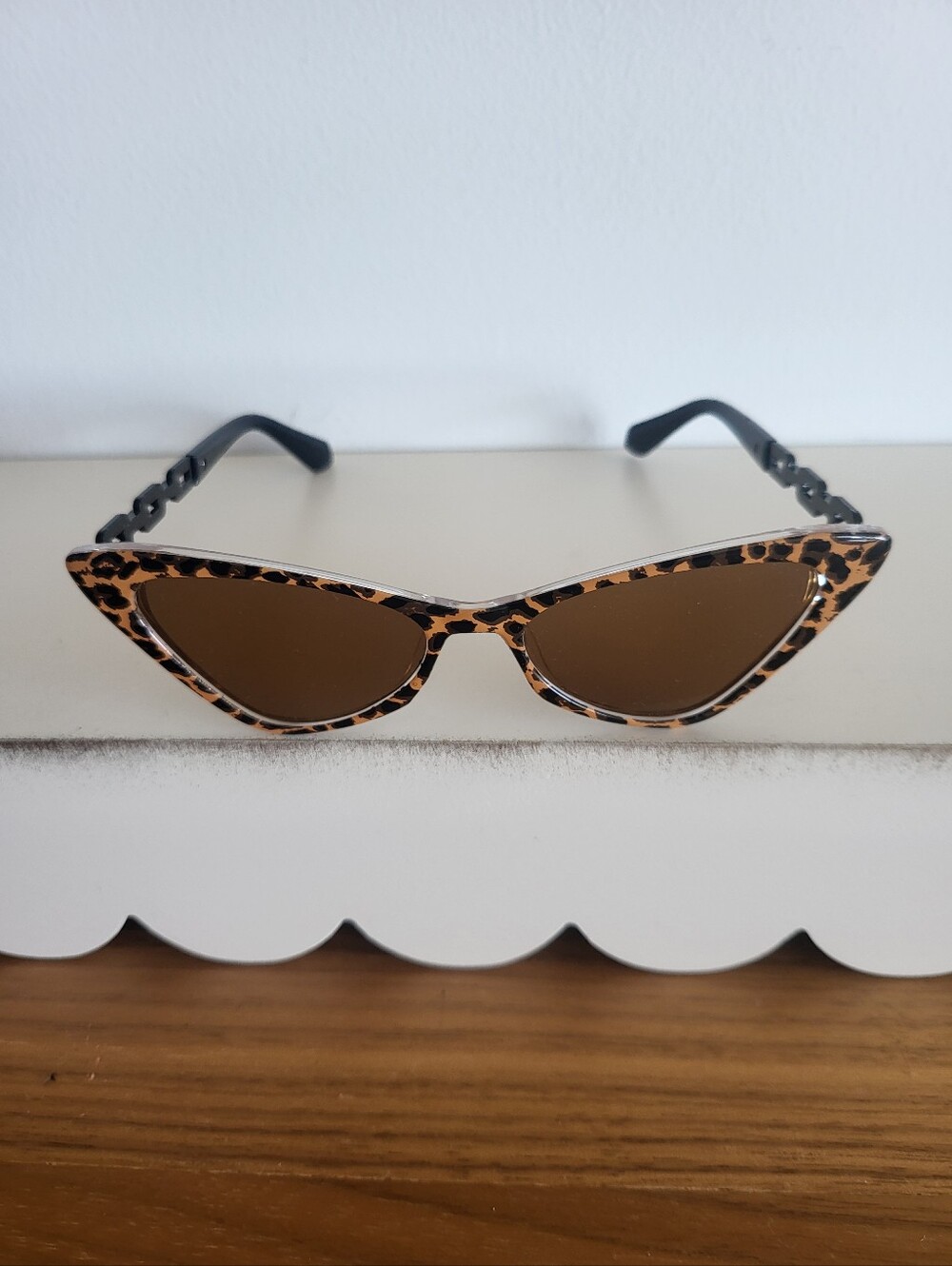 Leopard Cat-Eye Sunglasses - Brown Lenses